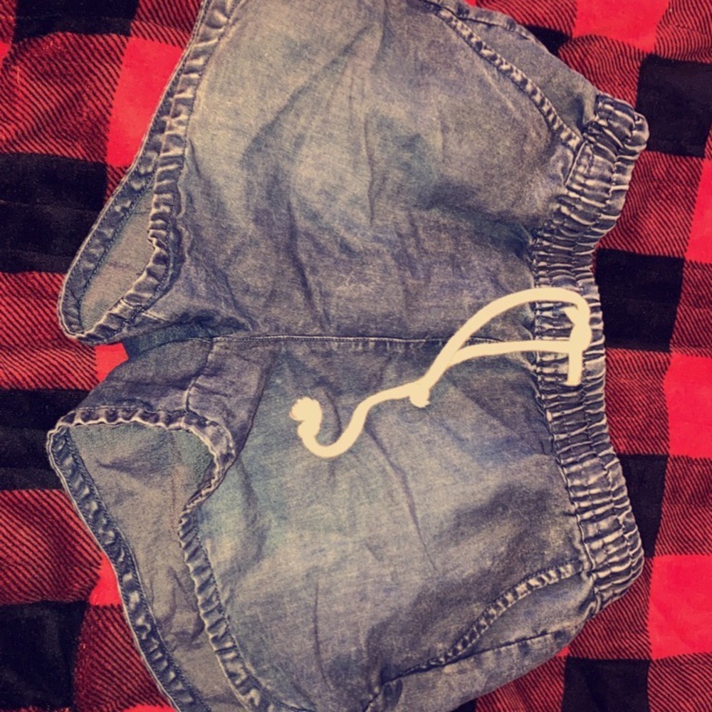 Faux denim shorts